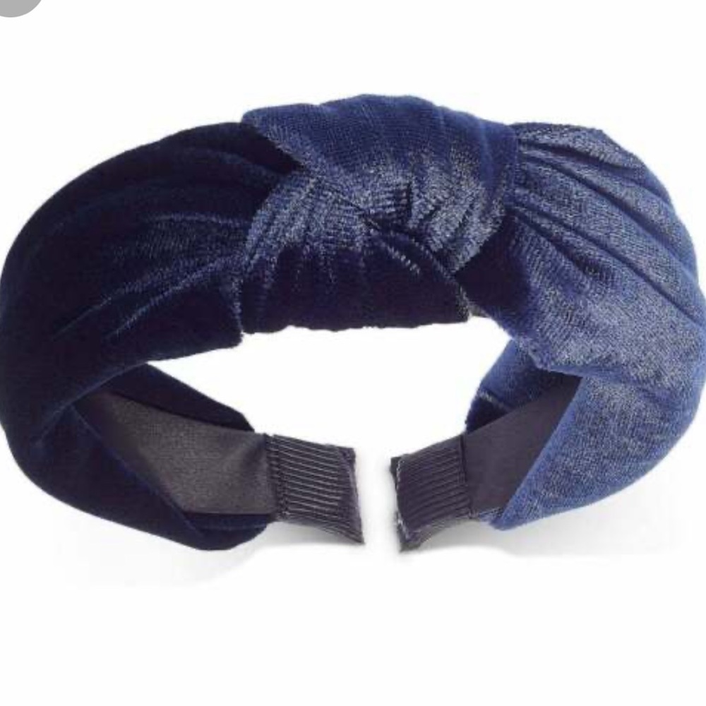 NEW Inc blue velvet style headband womens one size